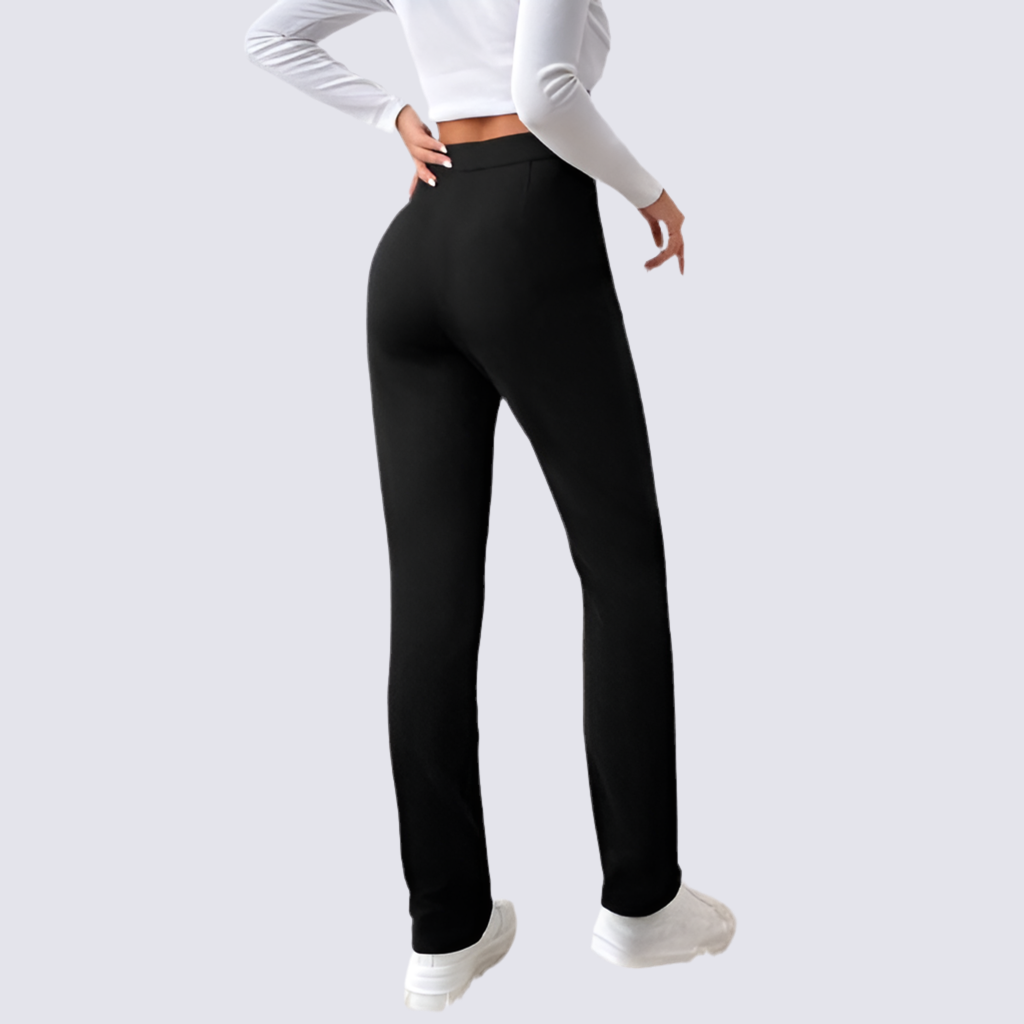 Highwaist Straight Leg Formal Pant - Black