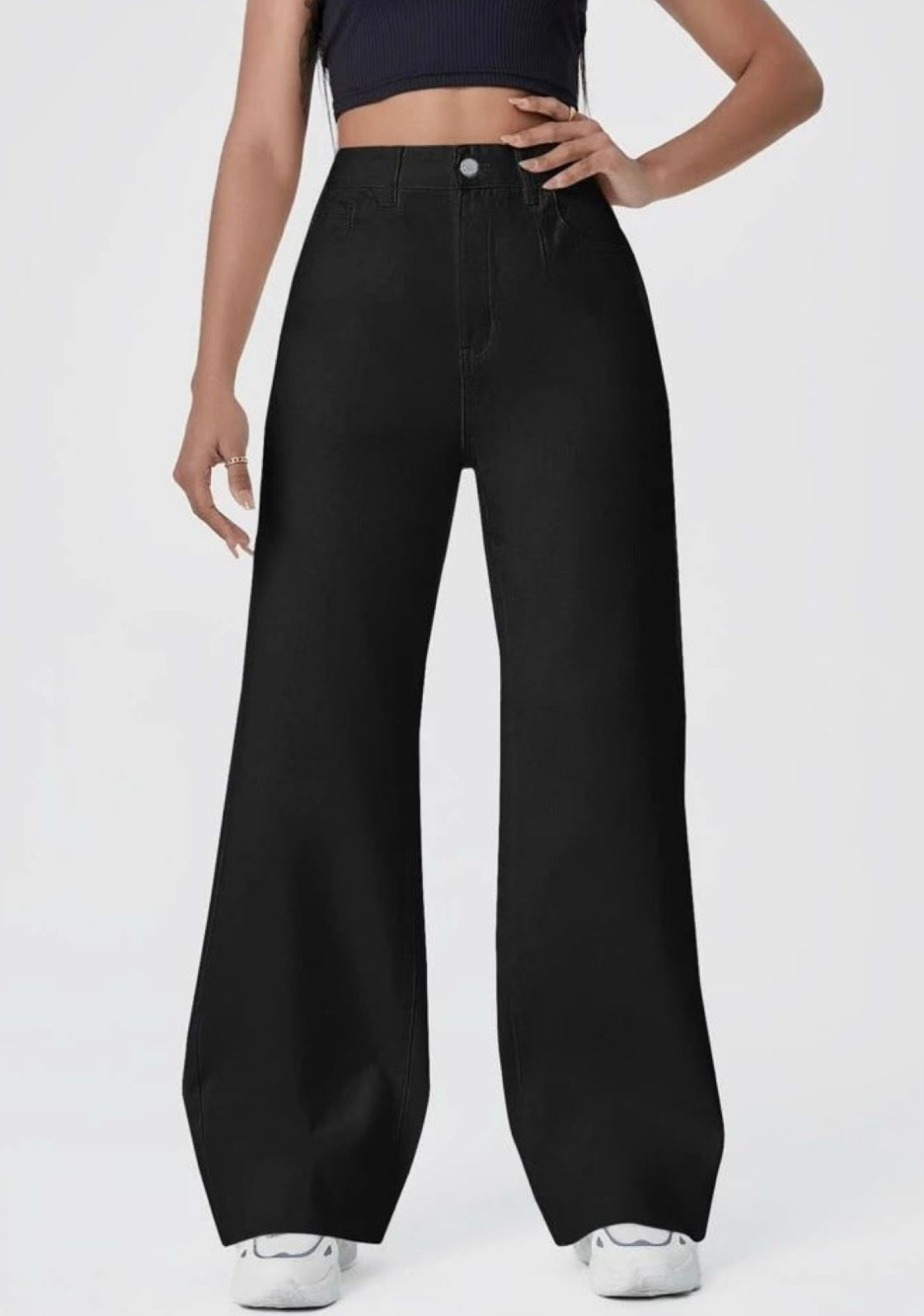 Highwaist Wide Leg Denim In Black