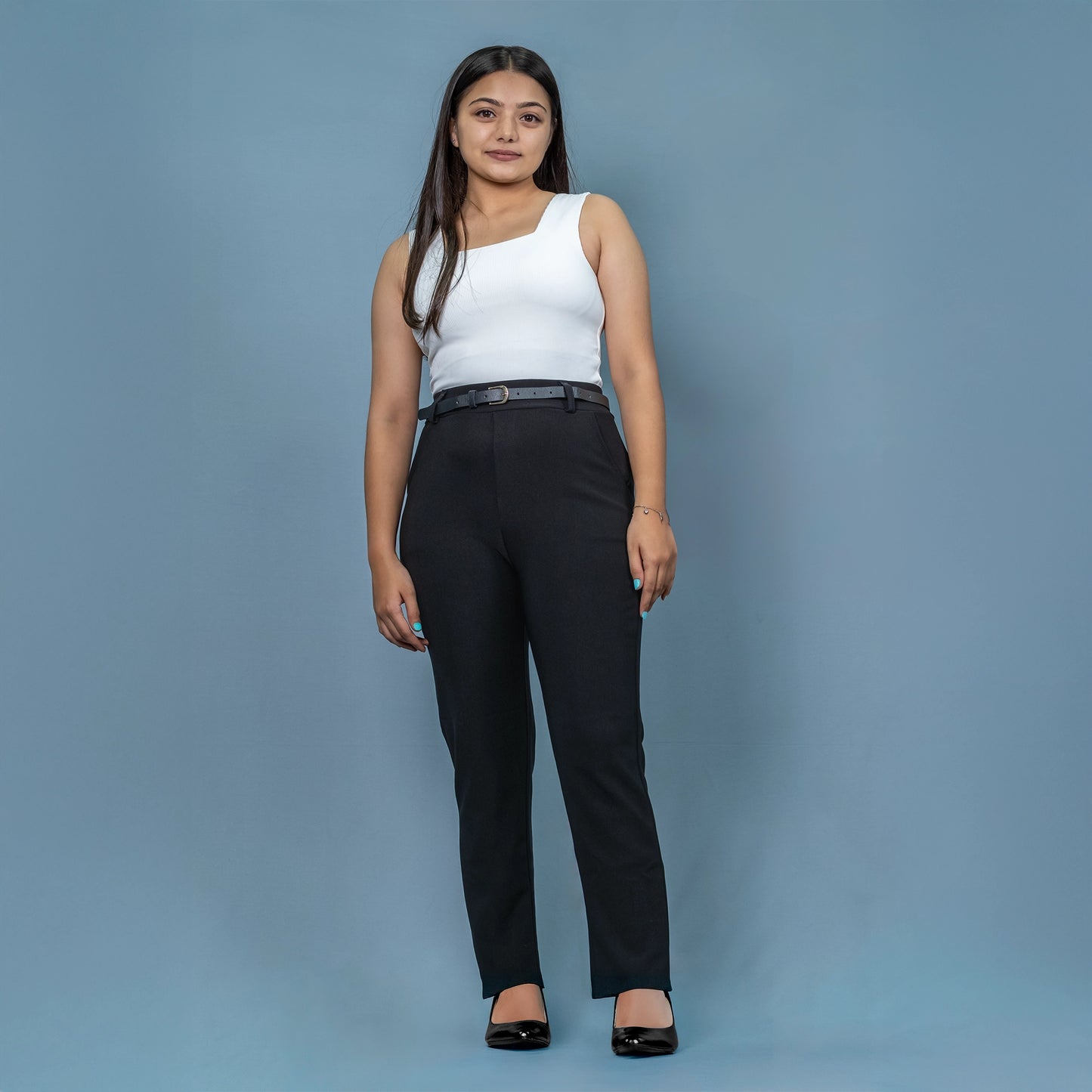 Highwaist Straight Leg Formal Pant - Black