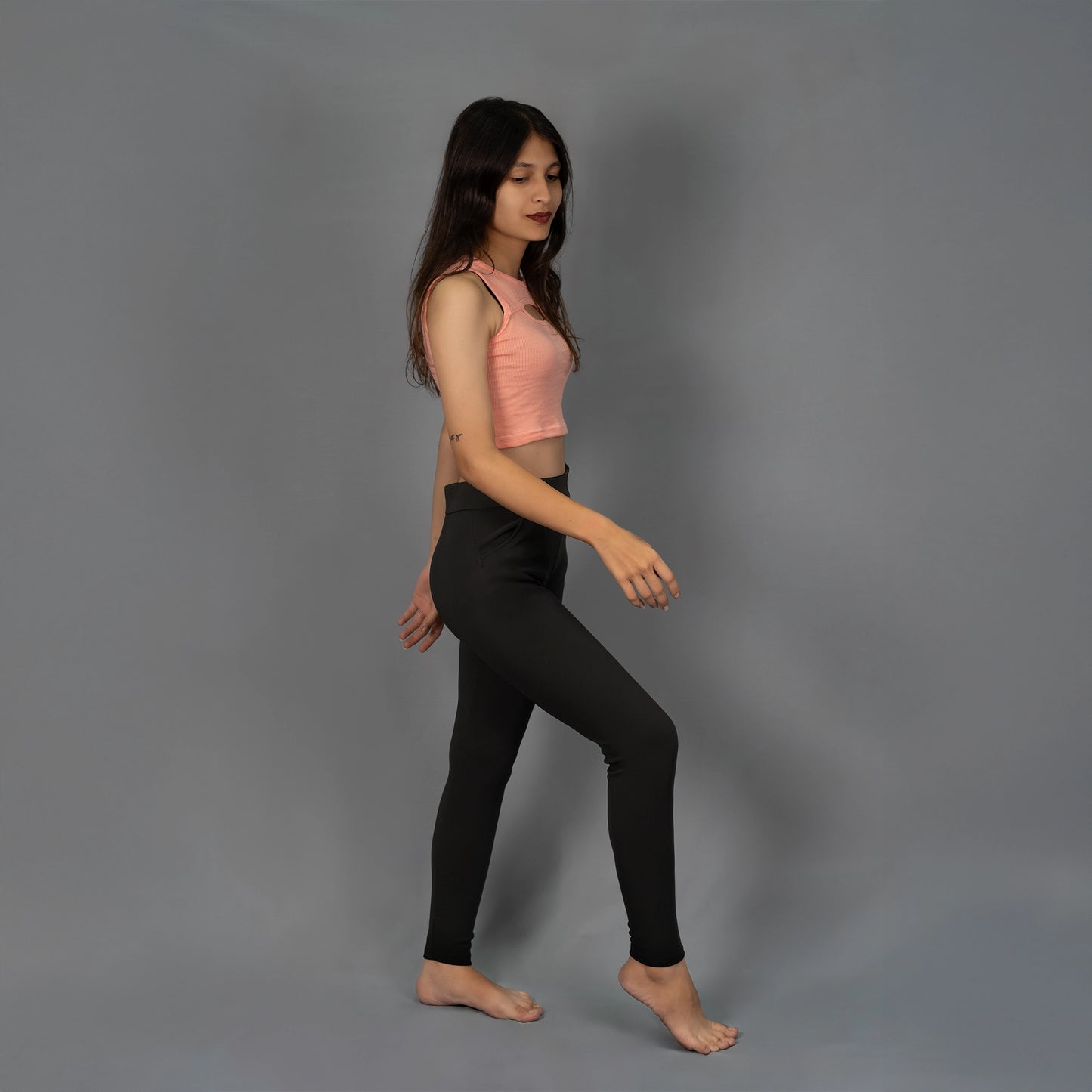 Black gym sports pants side profile – Glamulous Clothing