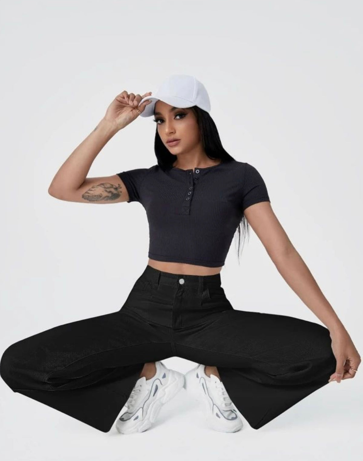 Highwaist Wide Leg Denim In Black