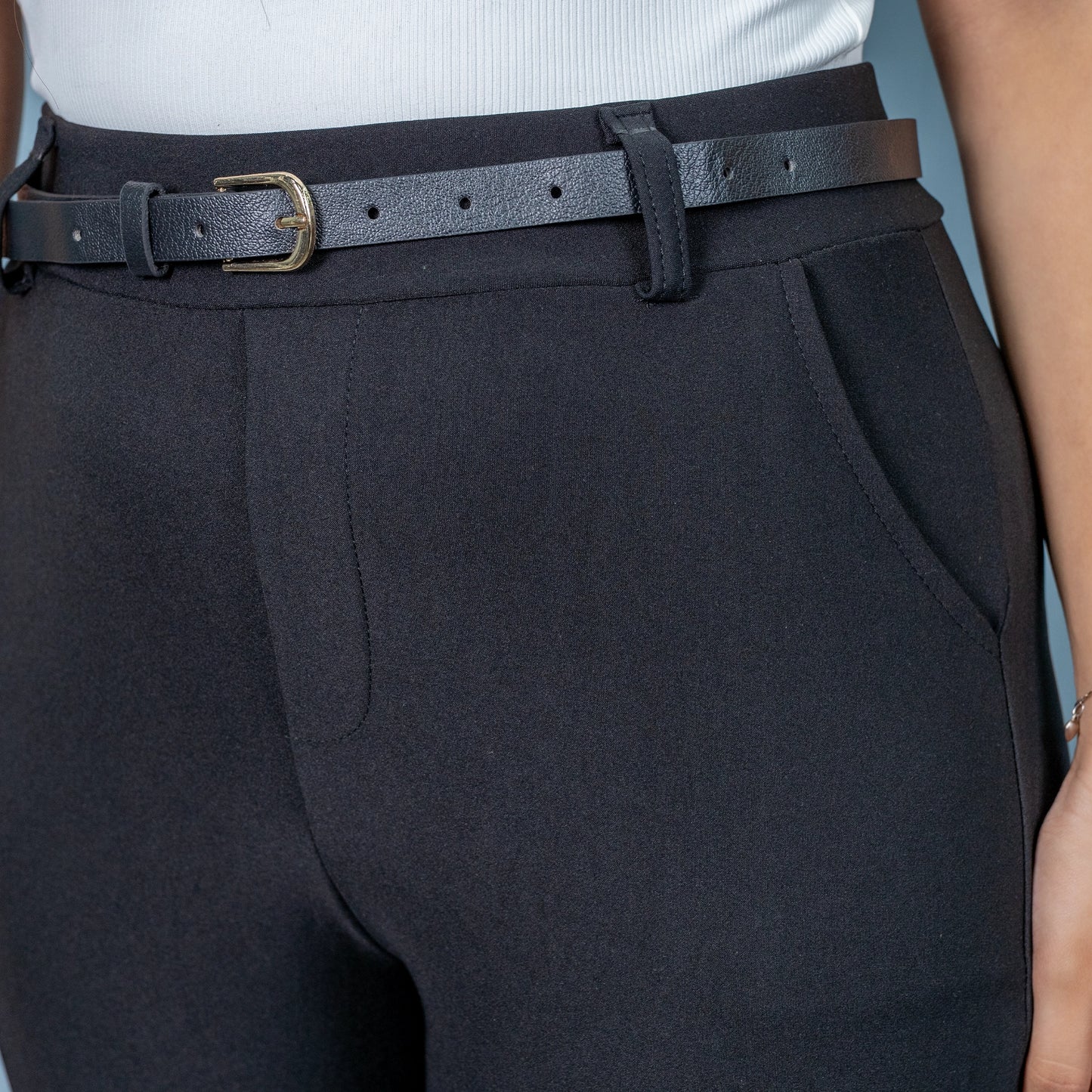 Highwaist Straight Leg Formal Pant - Black