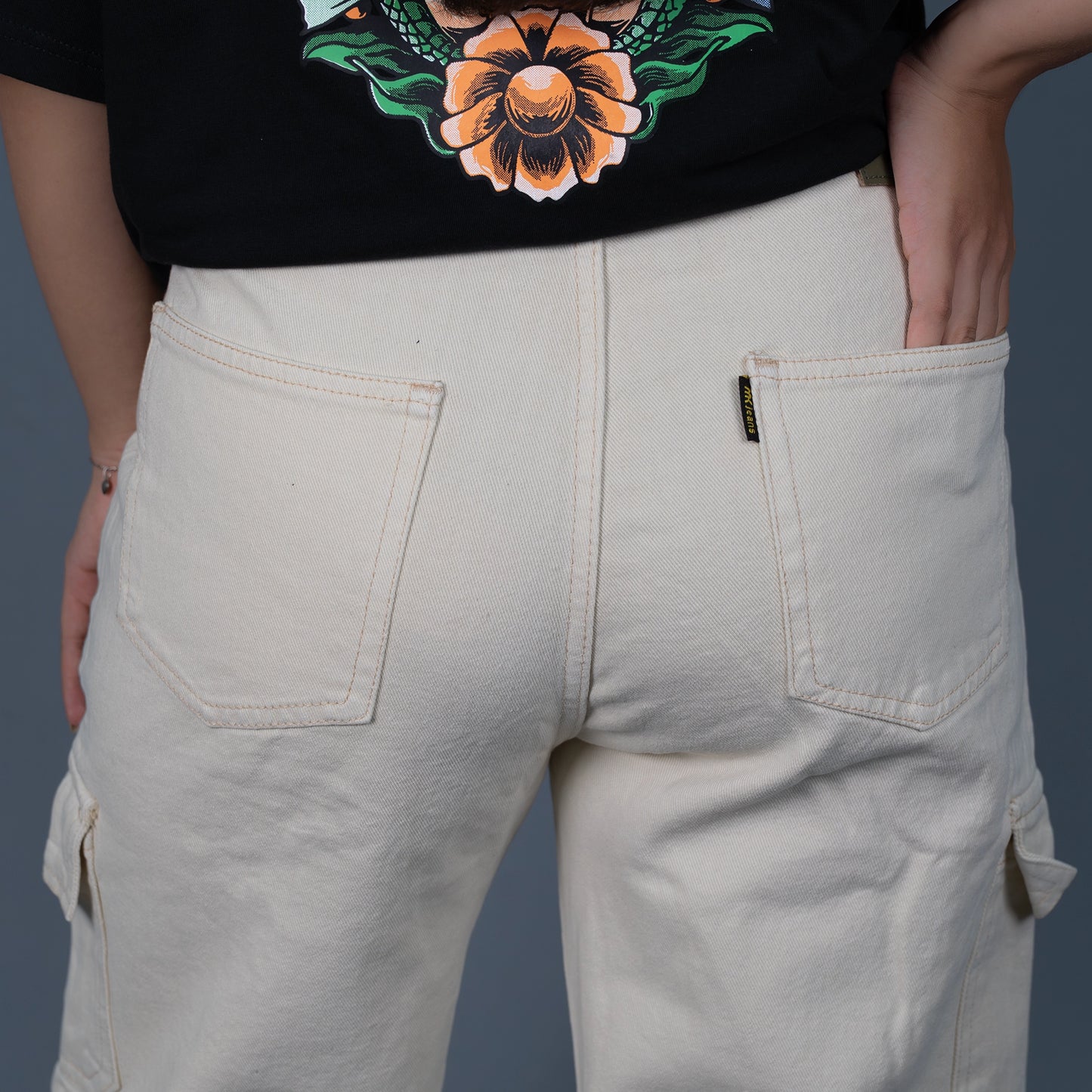 Highwaist Cargo Style Denim – Beige