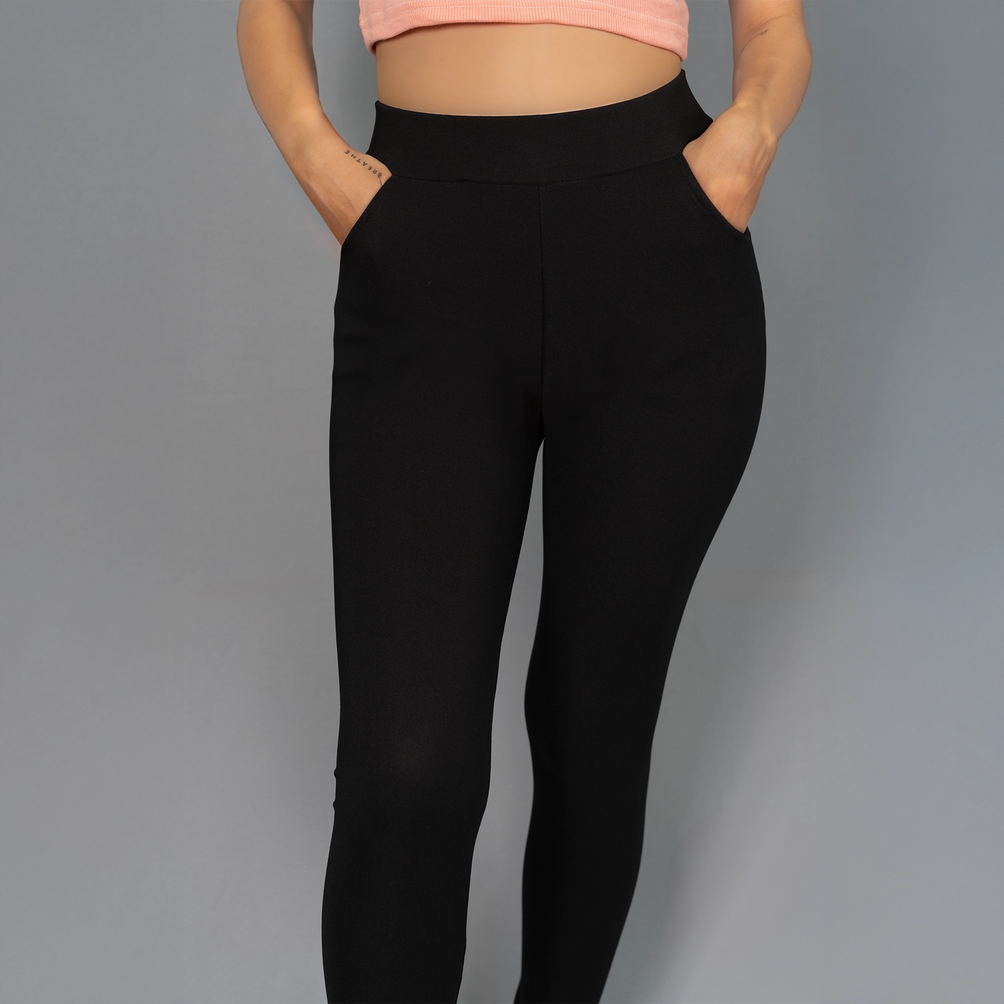 Tapered comfort in black colour mesh sport pants by Glamulous Clothing