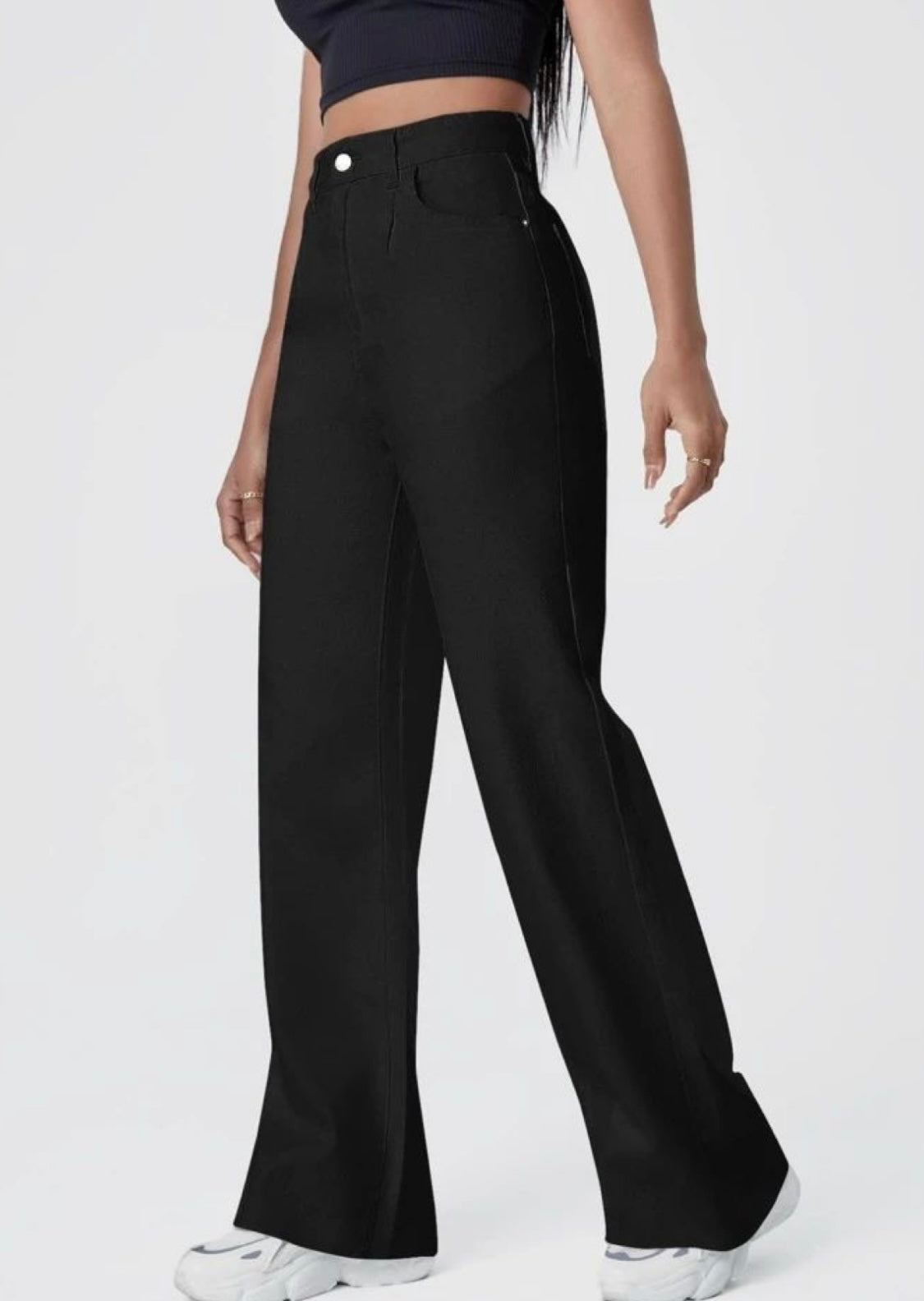 Highwaist Wide Leg Denim In Black
