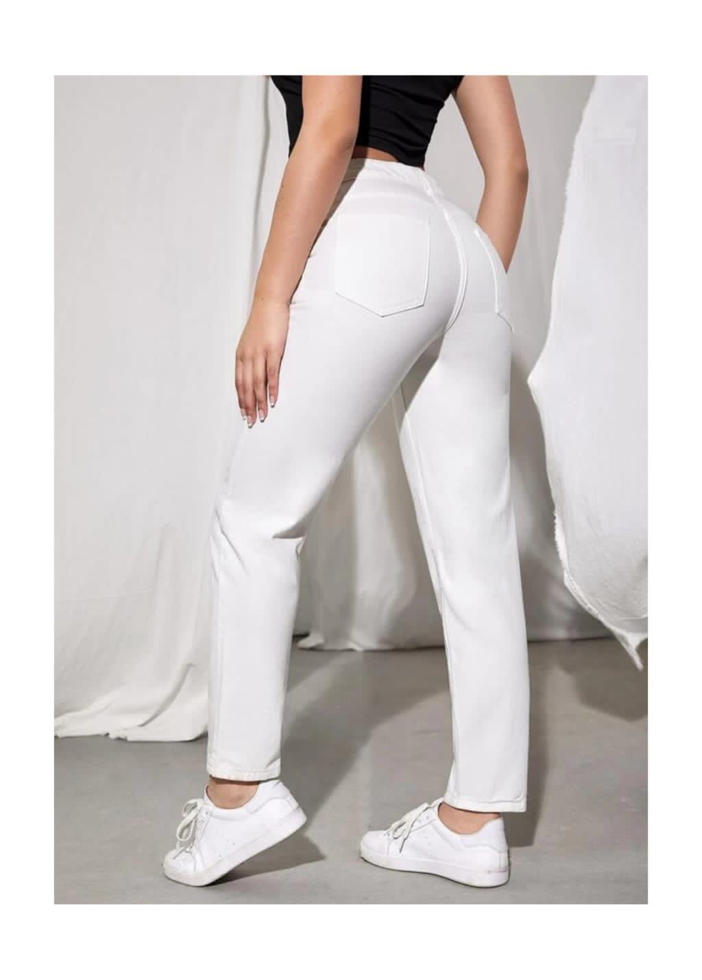 Highwaist Mom Fit Denim In White