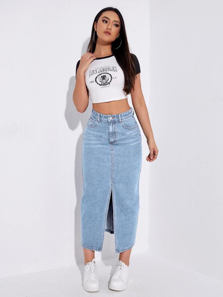 Long Denim Skirts