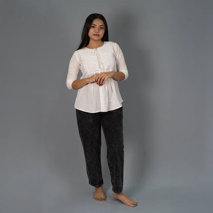 Highwaist Mom Fit Denim In Charcoal Grey