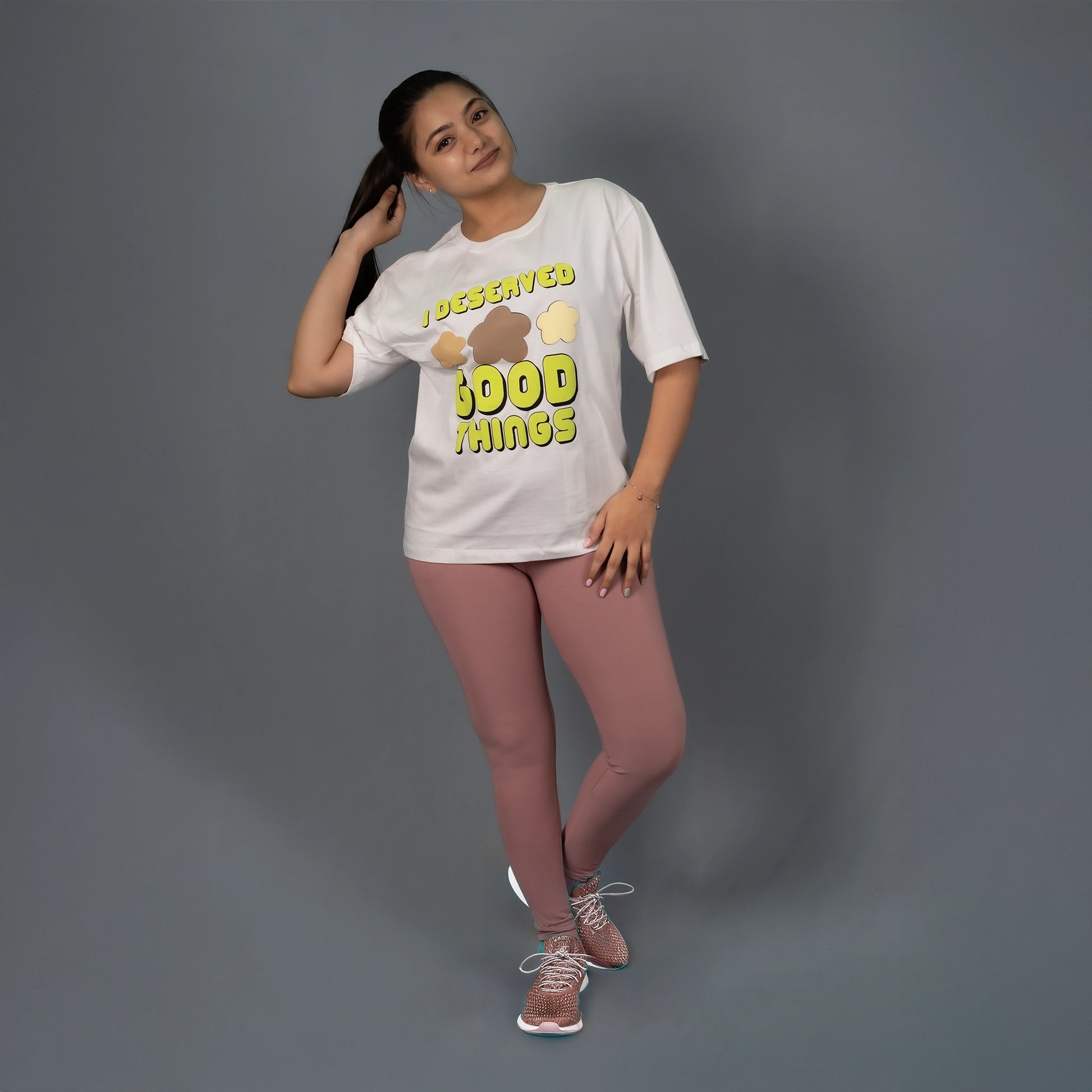Glamulous Clothing Light Pink mesh leggings front shot
