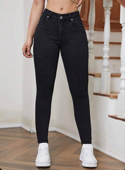 Highwaist Skinny Fit Denim In Black