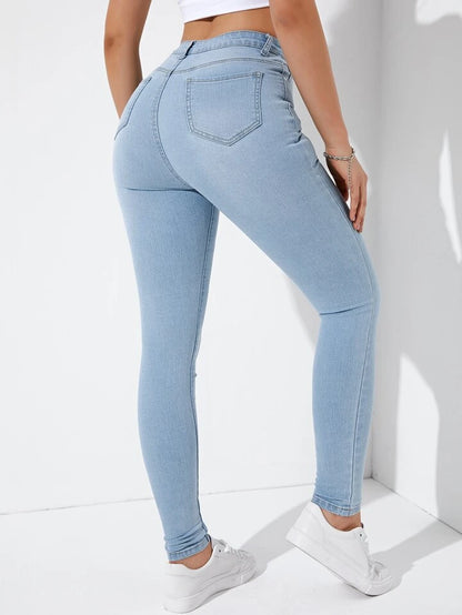 Highwaist Skinny Fit Denim In Light Blue